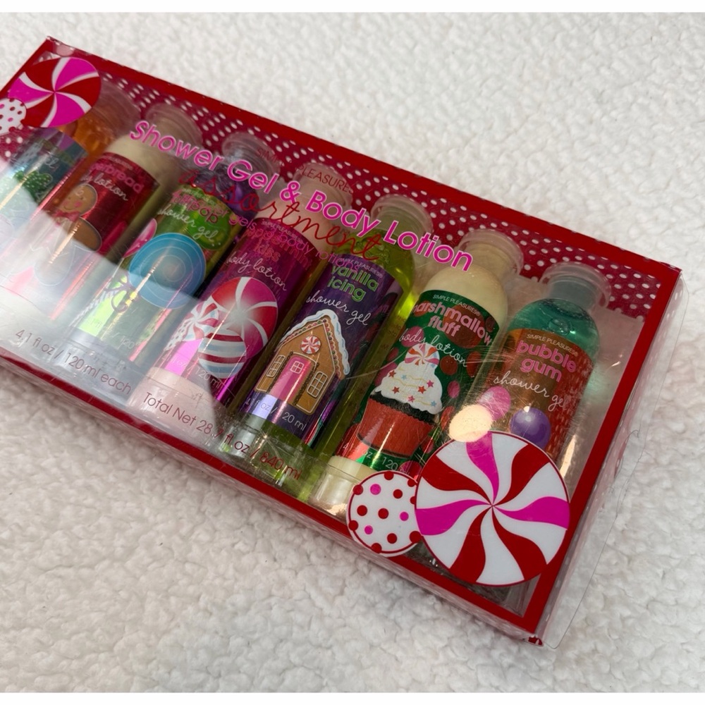 (NIB) SIMPLE PLEASURES • Holiday Shower Gel & Body Lotion Assortment Gift Set - Picture 2 of 11